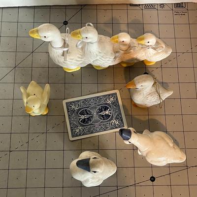 Set of 8 Ceramic Duck and Goose Figurines