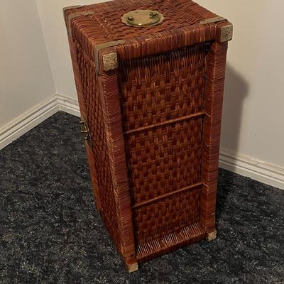 Wicker Trunk with Brass Hardware