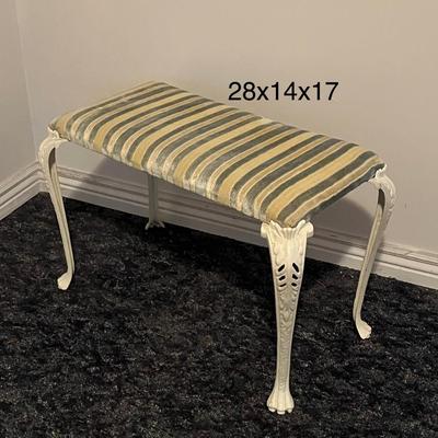 Upholstered Bench with Claw Foot Legs