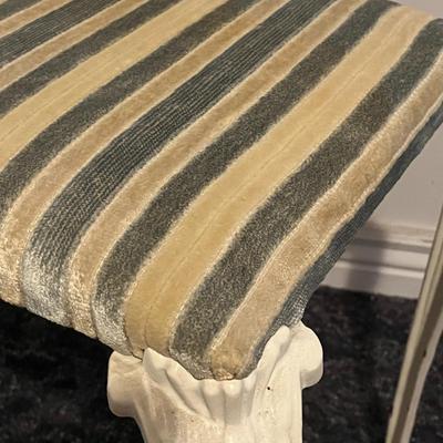 Upholstered Bench with Claw Foot Legs