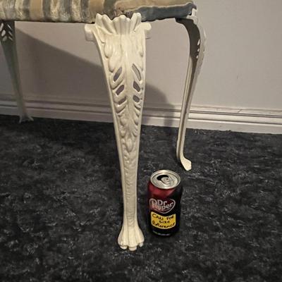 Upholstered Bench with Claw Foot Legs