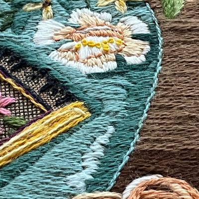 Set of 3 Framed Floral Needlepoint Artworks