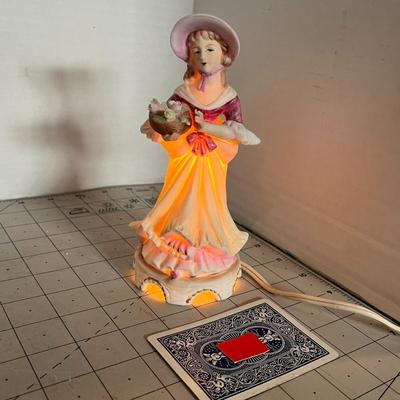 Vintage Porcelain Lady Figurine Night Light