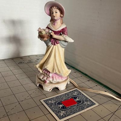 Vintage Porcelain Lady Figurine Night Light