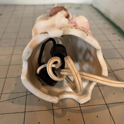 Vintage Porcelain Lady Figurine Night Light
