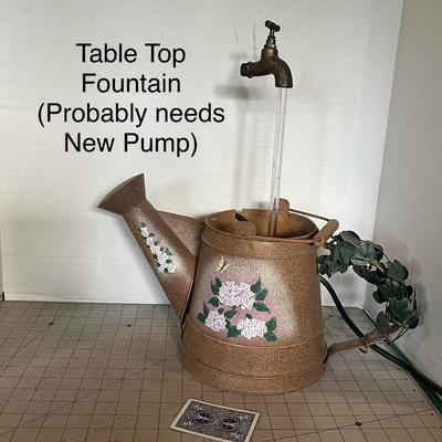 Decorative Watering Can Tabletop Fountain