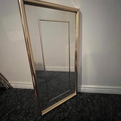 Rectangular Mirror with Gold Metal Frame