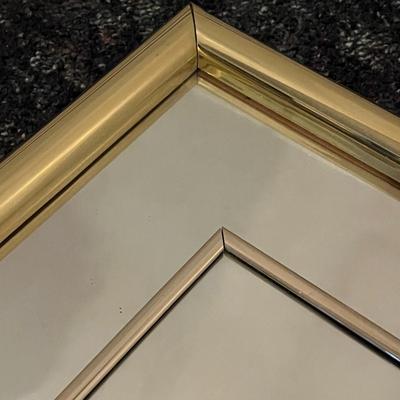 Rectangular Mirror with Gold Metal Frame