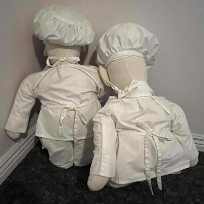 Handmade Chef Doll Pair in Uniforms
