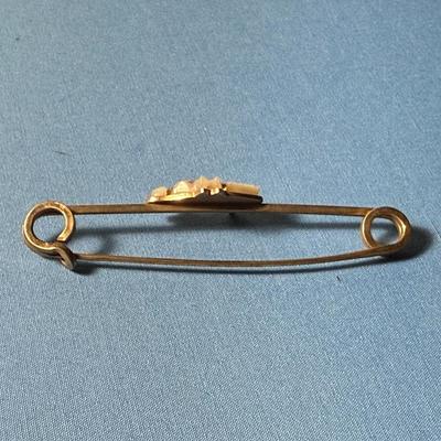 Vintage/Antique "SAILFISH" 3" Mother of Pearl Horse Blanket Safety Pin in Good Preowned Condition.