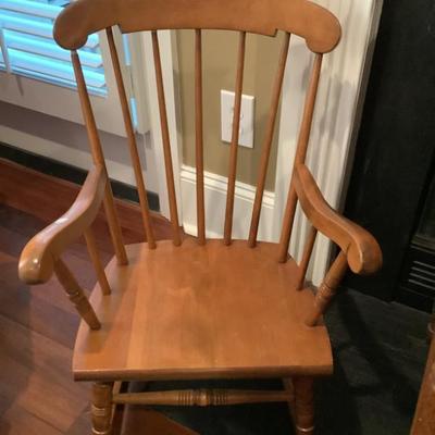 SOLD $24 wooden child's rocking chair 