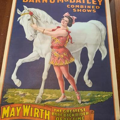 SOLD $20 Barnum & Bailey bareback rider poster