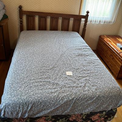 Full Bed-frame with Wooden Headboard
