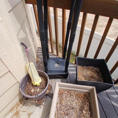 Patio Lot – Outdoor Resin Wicker Chair, Planters & Accessories