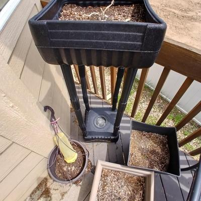 Patio Lot – Outdoor Resin Wicker Chair, Planters & Accessories