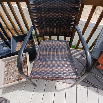 Patio Lot – Outdoor Resin Wicker Chair, Planters & Accessories