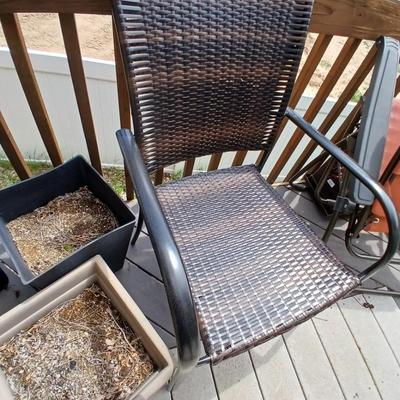 Patio Lot – Outdoor Resin Wicker Chair, Planters & Accessories