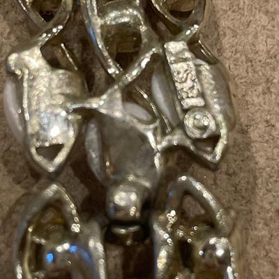 Vintage BSK bracelet with faux pearls and stones