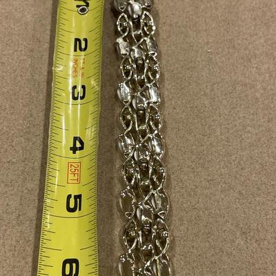 Vintage BSK bracelet with faux pearls and stones