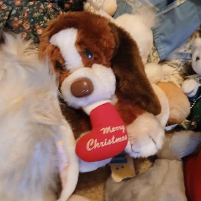Plush Animal Lot with Moose Rug - Moose rug and a Bunch of friends!