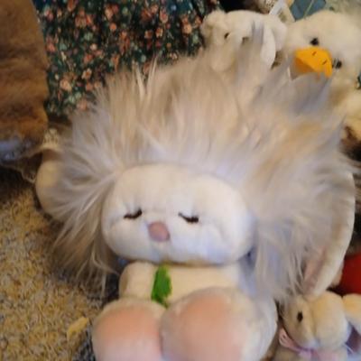 Plush Animal Lot with Moose Rug - Moose rug and a Bunch of friends!