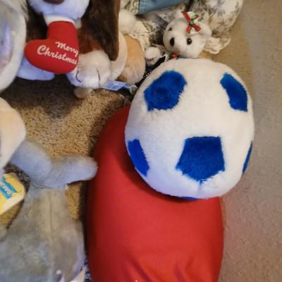 Plush Animal Lot with Moose Rug - Moose rug and a Bunch of friends!