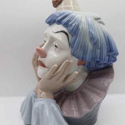 Lladro Porcelain Jester Head Clown Figurine 12"