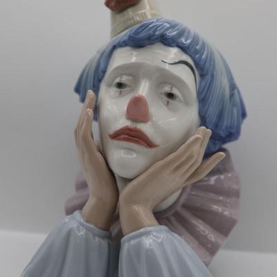 Lladro Porcelain Jester Head Clown Figurine 12"