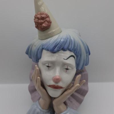 Lladro Porcelain Jester Head Clown Figurine 12"
