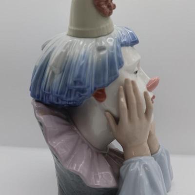 Lladro Porcelain Jester Head Clown Figurine 12"