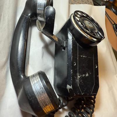 Vintage Black Rotary Style Wall Phone Preowned from an Estate as Pictured.