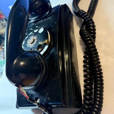 Vintage Black Western Electric Bell System Rotary Wall Phone Preowned from an Estate as Pictured.