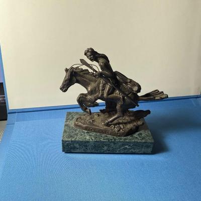 Frederic Remington Solid American Bronze Sculpture Mini Size 3.5" Wide x 4" Tall as Pictured.