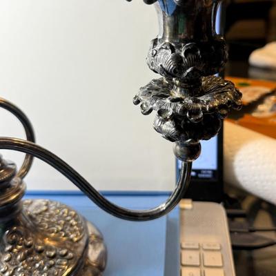 Vintage Wilcox Quadruple Plate 2759 Silverplate 2-Stick Candelabra Silver Plated 8.25" x 12.5" in Good Preowned Condition.