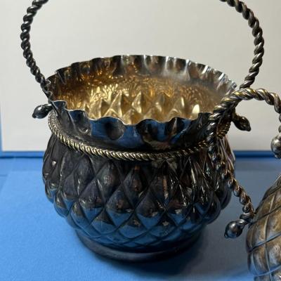 Vintage Rockford Silver Plate Sugar & Creamer Quadruple 1436, & 1437 Pineapple Ruffle Style as Pictured.