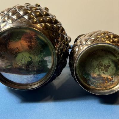 Vintage Rockford Silver Plate Sugar & Creamer Quadruple 1436, & 1437 Pineapple Ruffle Style as Pictured.