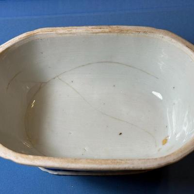 ANTIQUE Canton Ware Porcelain Boar's Head Serving Dish 7"L Qing 19th C. Tureen w/Some Stress Cracks as Pictured.