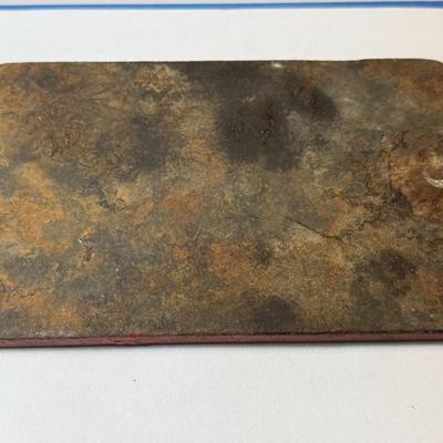 Vintage "KEEP OFF THE GRASS" Heavy Cast Iron 8" x 5" Plate in Good Preowned Condition as Pictured.