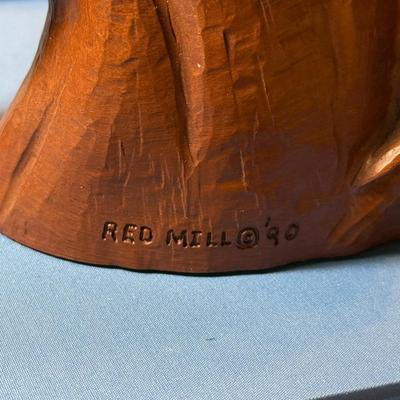 Vintage Red Mill Horse Tucked Head 6" Wooden/Resin Composition Dated 1990 Horse Head in VG Preowned Condition.