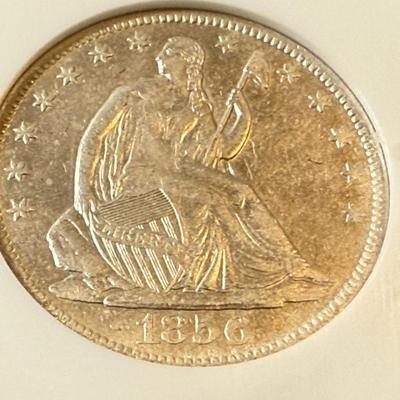 NGC CERTIFIED 1856-O "SS REPUBLIC SHIPWRECK COIN" SEATED LIBERTY HALF DOLLAR AS PICTURED.