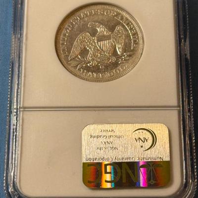 NGC CERTIFIED 1856-O "SS REPUBLIC SHIPWRECK COIN" SEATED LIBERTY HALF DOLLAR AS PICTURED.
