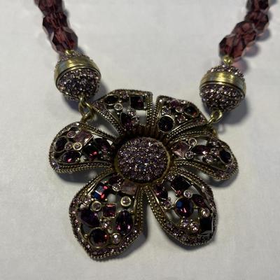 "HEIDI DAUS" New Never Worn Fashion Crystal Bead 21.5" Necklace w/Pendant as Pictured.