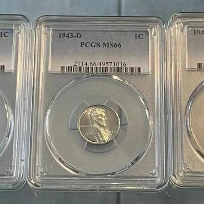 PCGS Certified 1943-P/D/S Graded MS66 Set of Steel/Zinc Lincoln Cents the Best Set I Ever Seen.