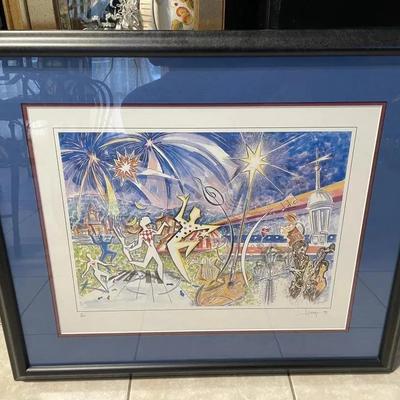 Scarce PAUL HARRYN Signed Lithograph Limited Edition 3/500 Frame Size 24" x 28.5" Used in the 1997 Musikfest Program &...