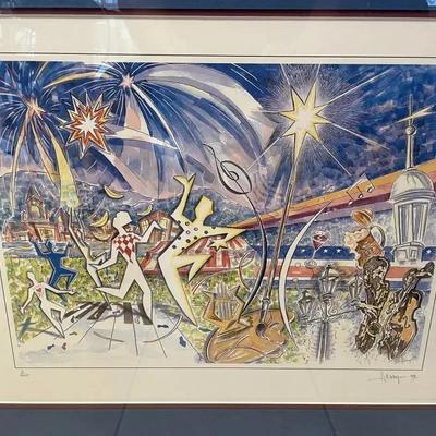 Scarce PAUL HARRYN Signed Lithograph Limited Edition 3/500 Frame Size 24" x 28.5" Used in the 1997 Musikfest Program &...