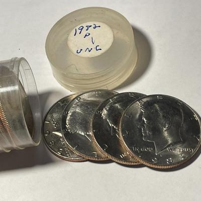 Scarce Roll of (20) 1982-P Uncirculated Condition KENNEDY Half Dollars! (No Mint Set Issued Year).