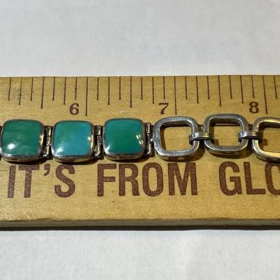 Vintage Acleoni Classic Southwest Turquoise 7-8" Adjustable Bracelet Color Varies from a Clear Powder Blue to a Bluish/Green...