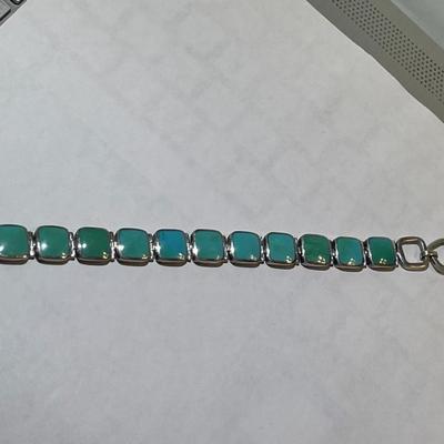 Vintage Acleoni Classic Southwest Turquoise 7-8" Adjustable Bracelet Color Varies from a Clear Powder Blue to a Bluish/Green...