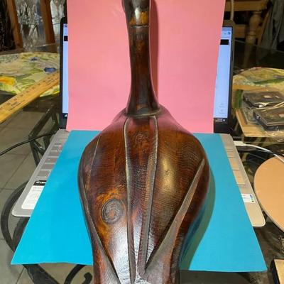 Vintage Mid-Century Carved Wooden Canadian Geese #2 Made in Canada 15.5" Long & 12" Tall in Good Preowned Condition.