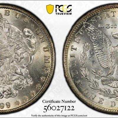 PCGS Certified 1899-O MS66 Graded Morgan Silver Dollar as Pictured.